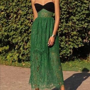 Gogomira Forest Green Lace Dress